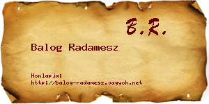Balog Radamesz névjegykártya